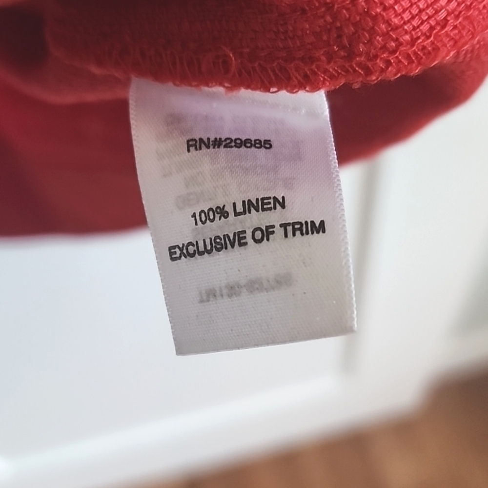 Vintage Pendleton womens red linen blouse size 16 - Picture 4 of 6